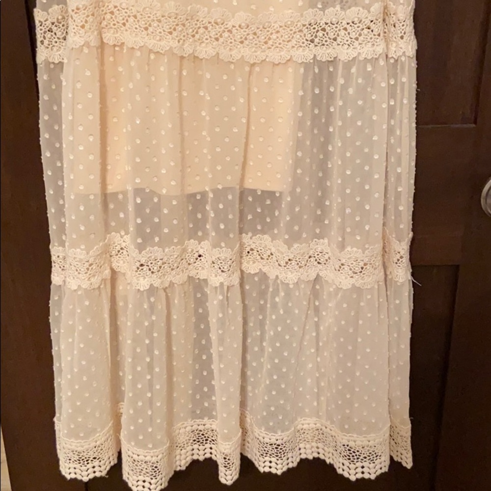 Cream Swiss Dot Dress - Picture 3 of 3